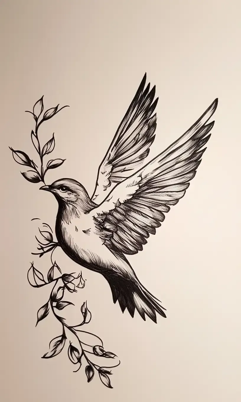 Dove Tattoo Drawing-24