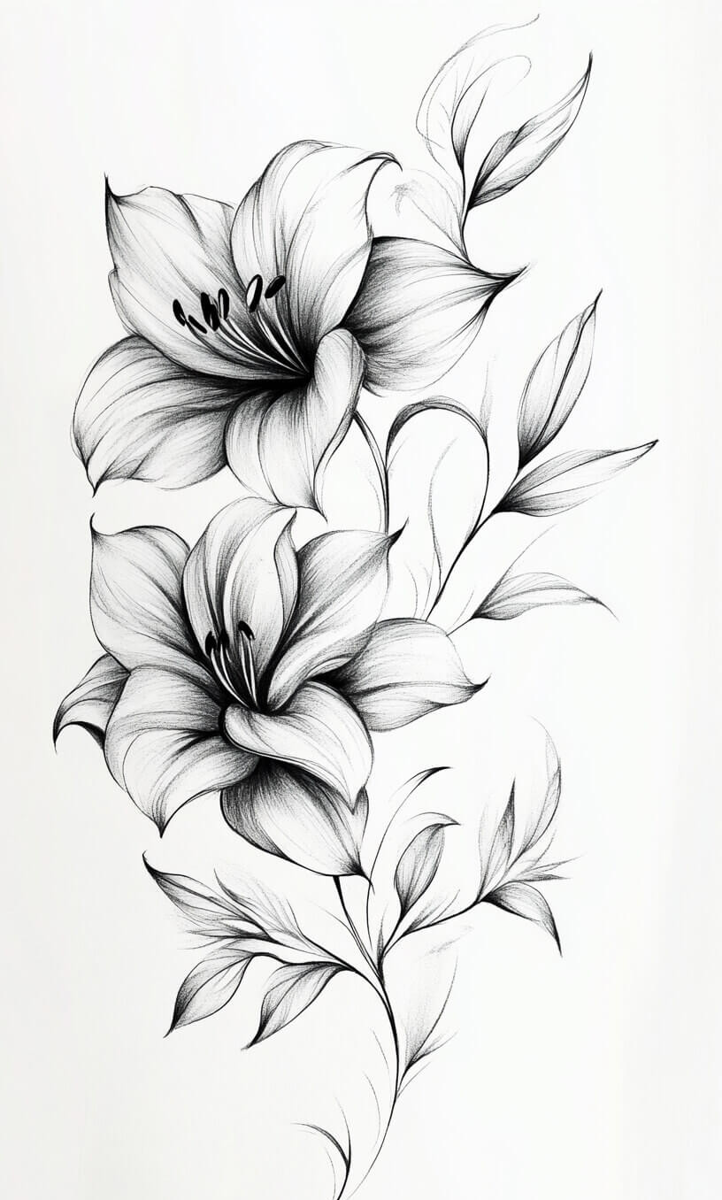 Flower Tattoo Drawings-11