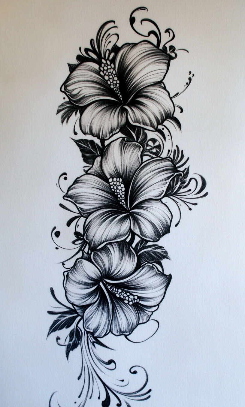Flower Tattoo Drawings-38