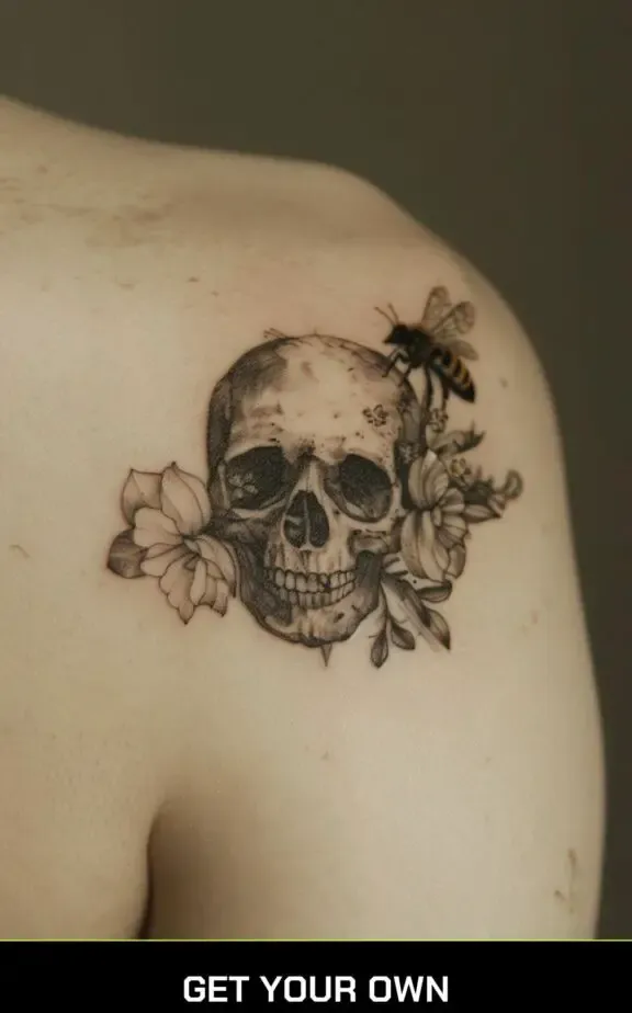 be and skull tattoo