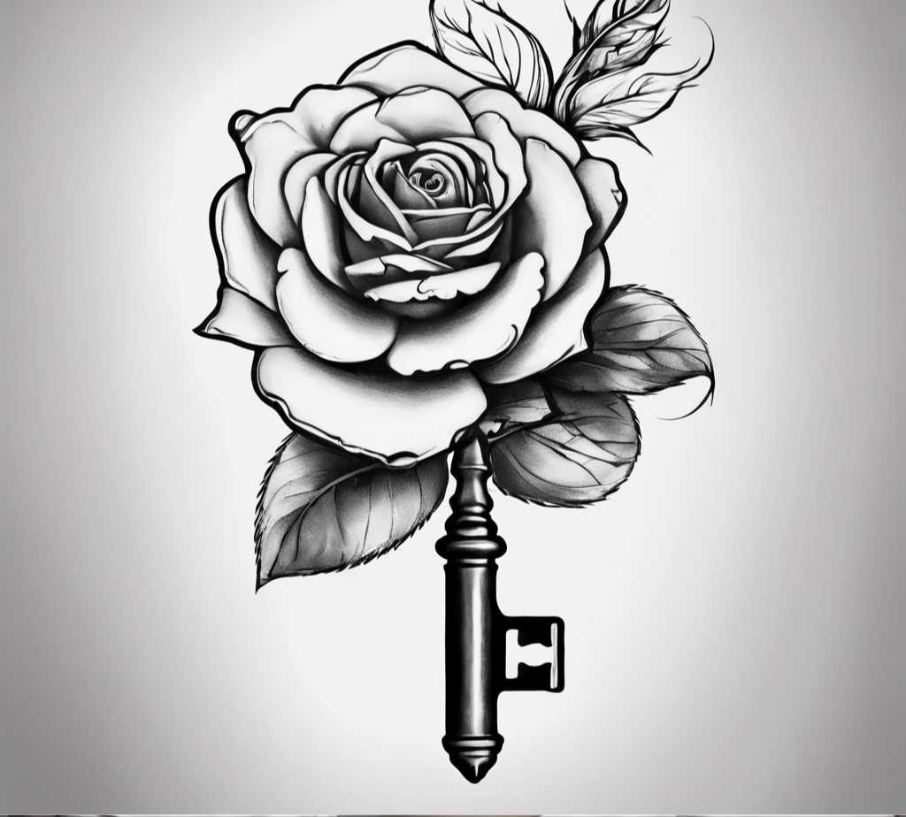 Key rose tattoo