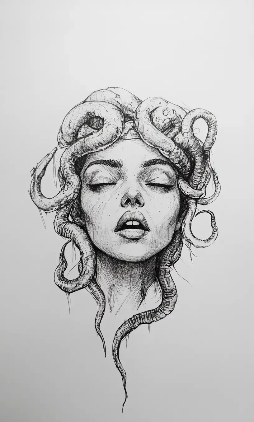 Drawing Medusa Tattoo-8