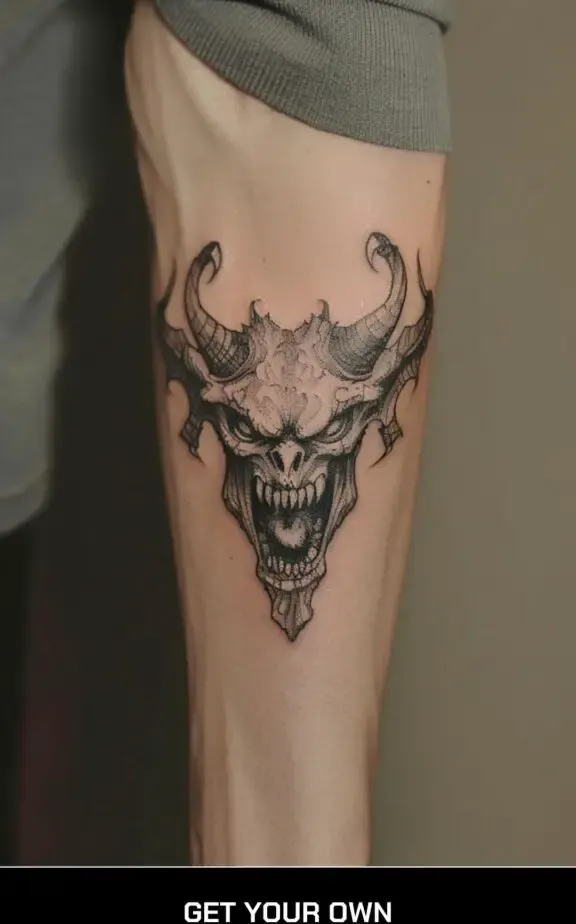 demon head tattoo