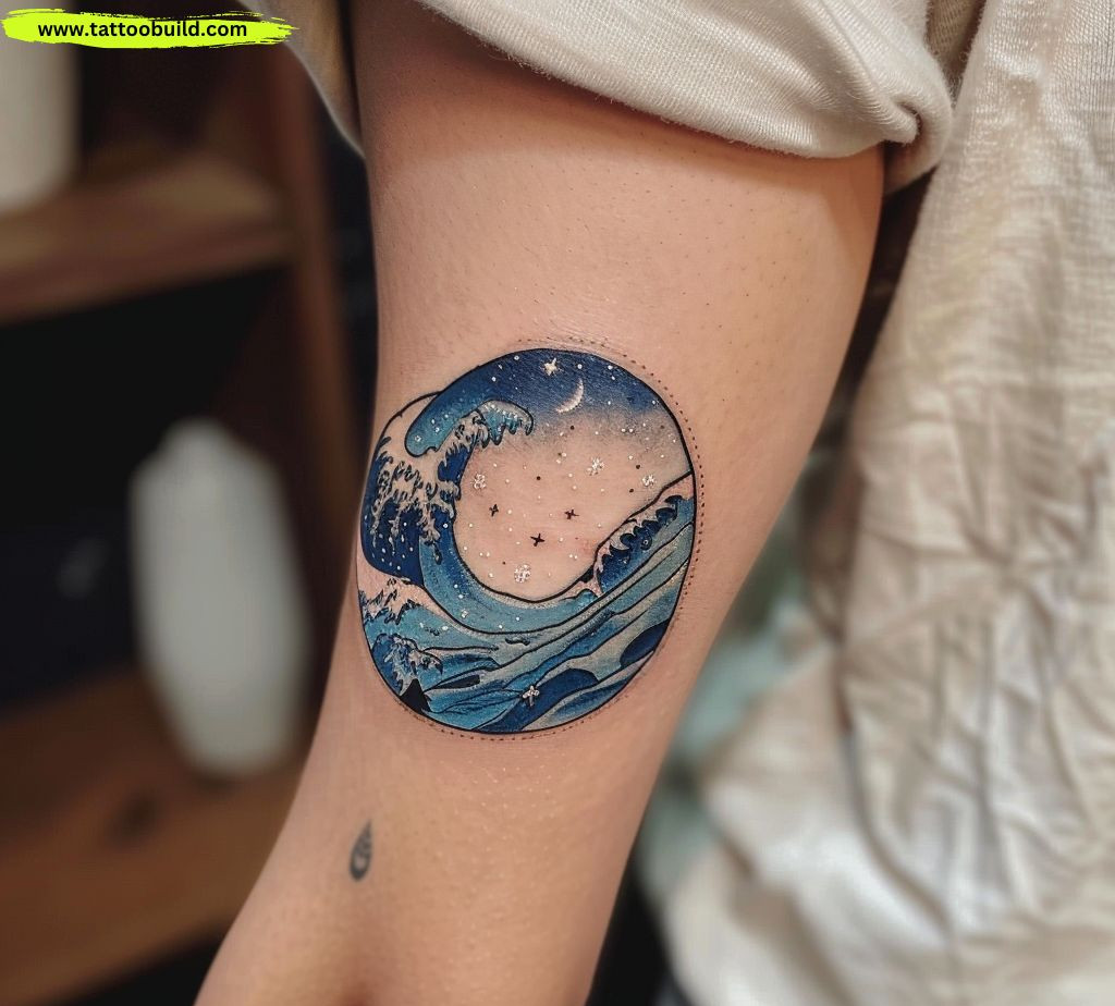 wave moon tattoo meaning 