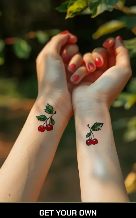 classic cherry tattoo idea
