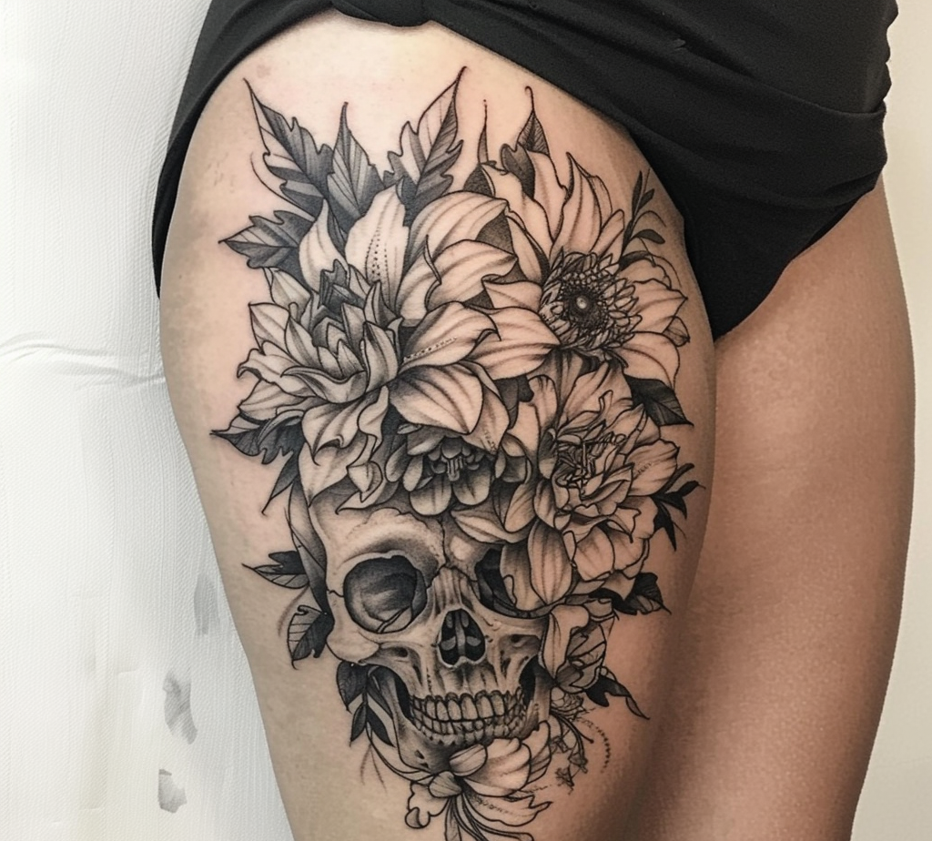 flower and skull tattoo meaning