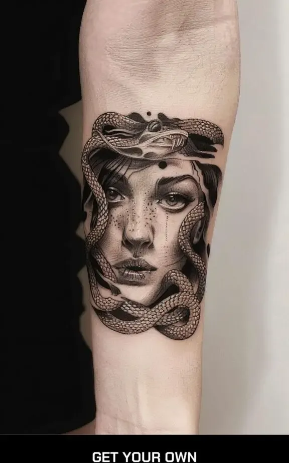 half sleeve medusa tattoo