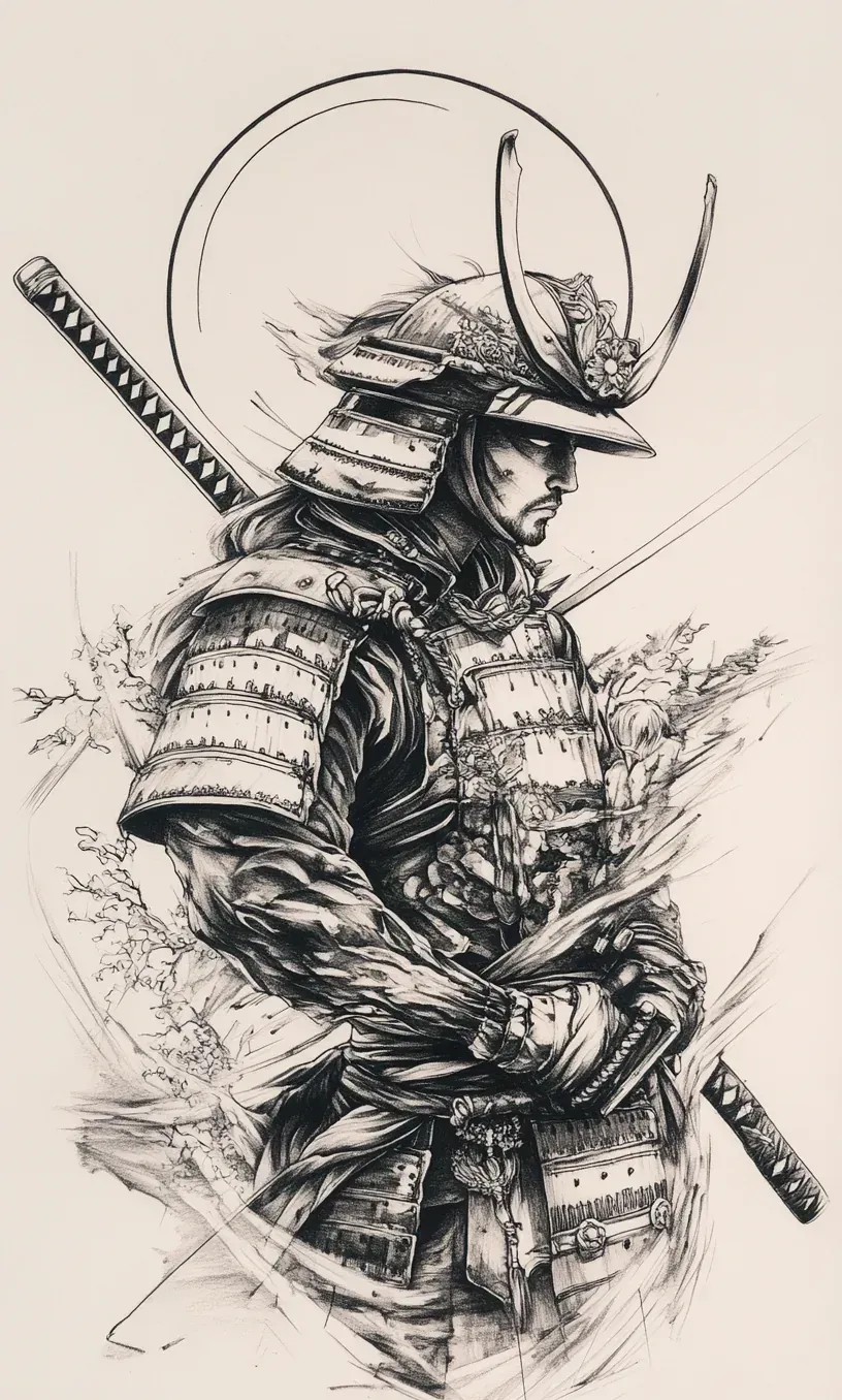 Samurai Tattoo Drawing-7
