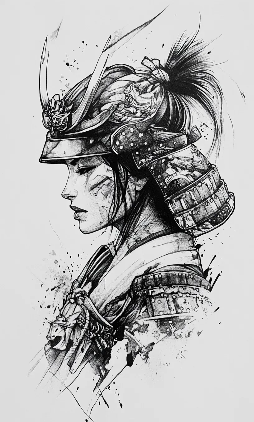 Samurai Tattoo Drawing-9