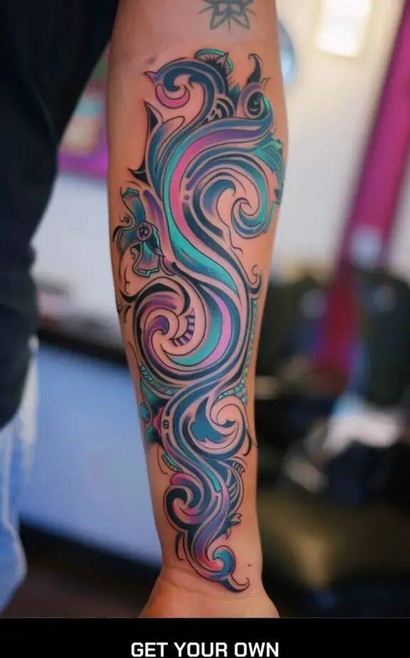 tribal watercolor tattoo