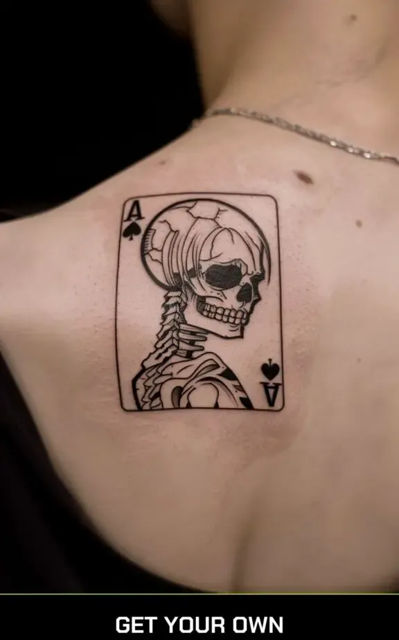 ace and skull tattoo