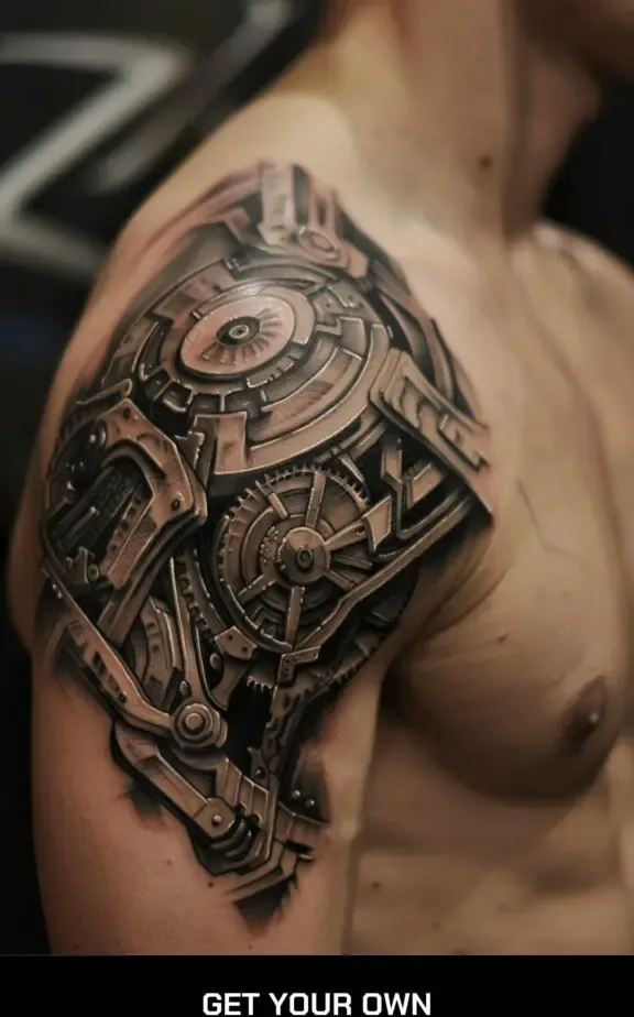 biomechanical shoulder tattoo