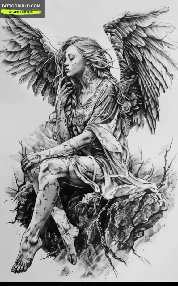 angel tattoo for women: guardian angel