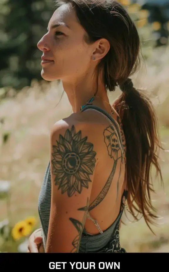 mandala sunflower tattoo idea