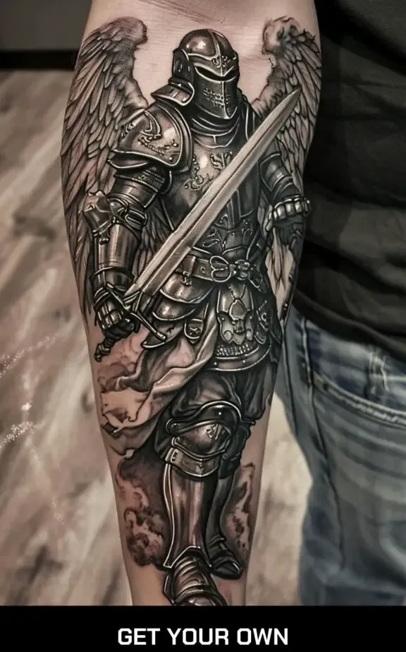 roman gladiator warrior tattoo design idea