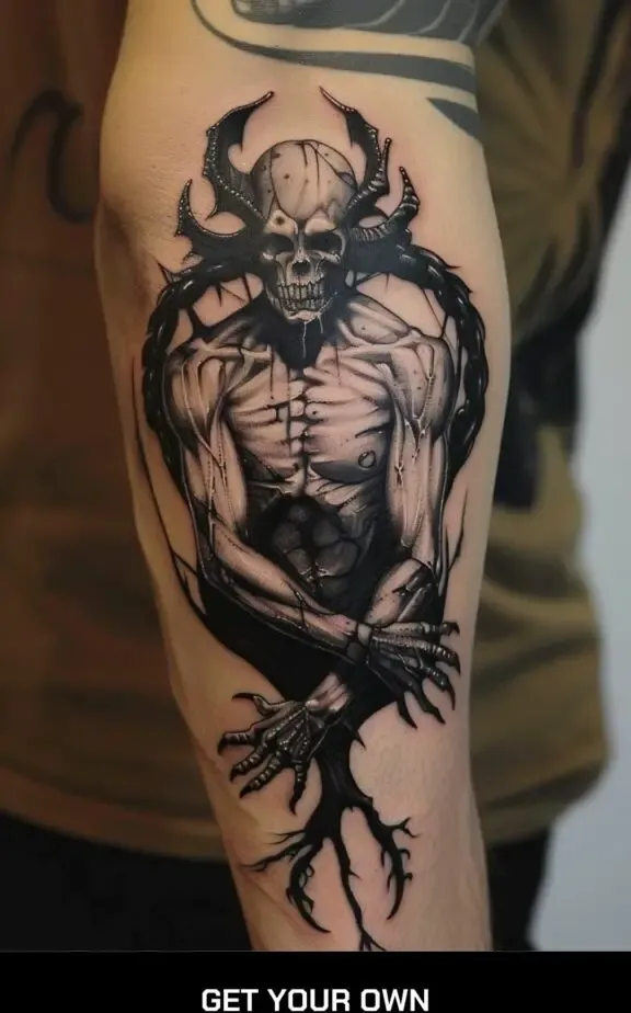 demon in bondage tattoo