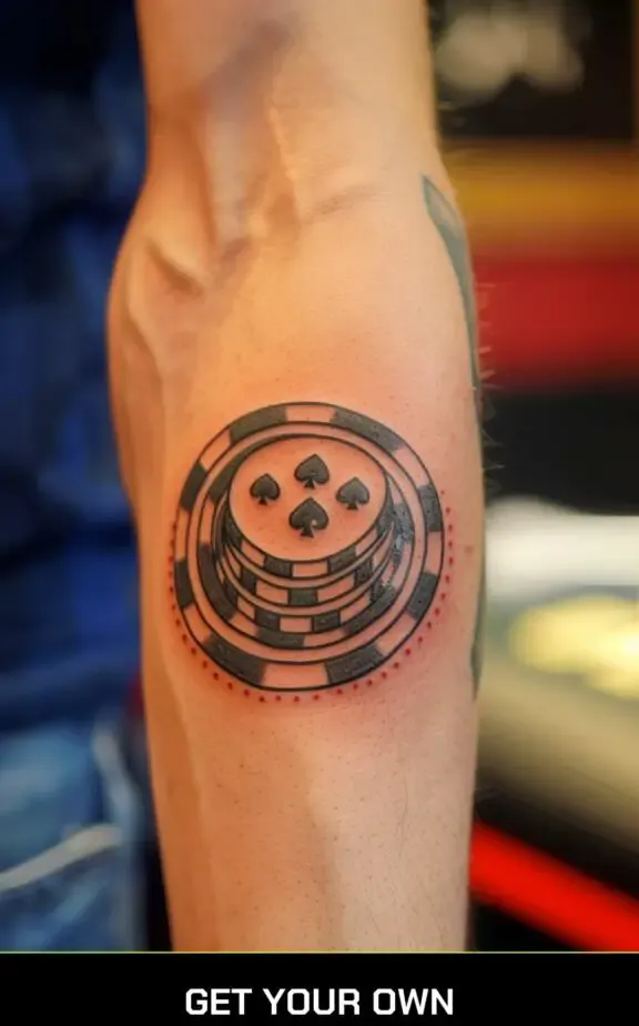 Poker chip tattoo design