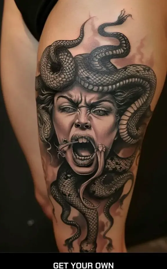 Angry medusa tattoo