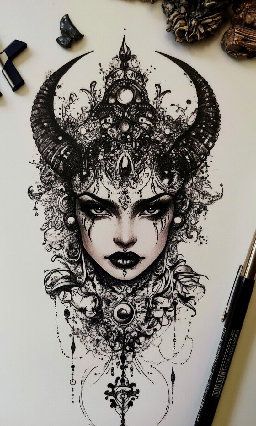 Gothic Tattoo Drawings-20