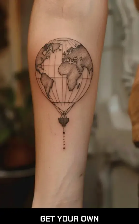 globe travel tattoo idea