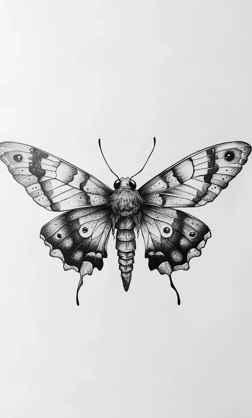 Moth Tattoo Drawings-19