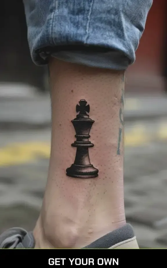 chess ankle tattoo