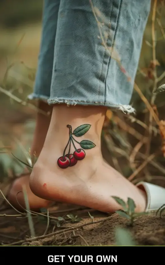 simple cherry tattoo