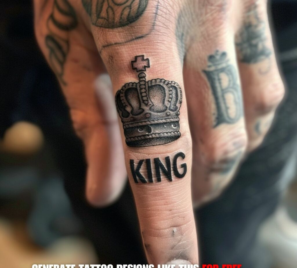 king crown tattoo on the finger meaning