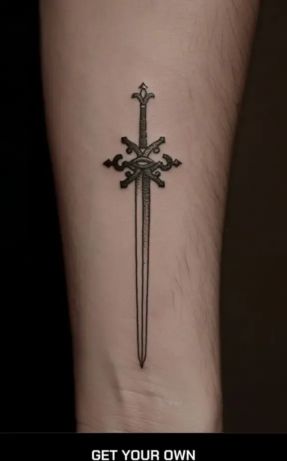 sword forearm tattoo
