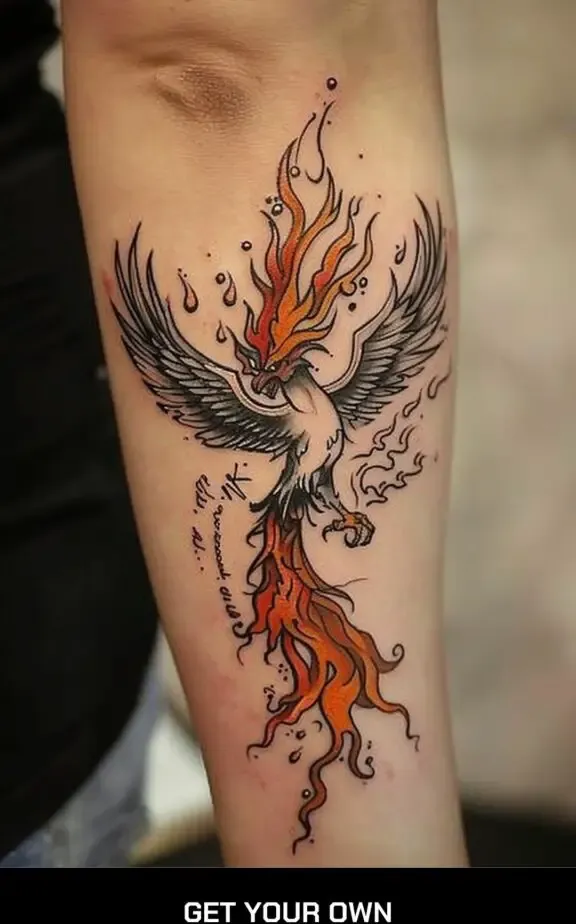 phoenix and fire tattoo idea