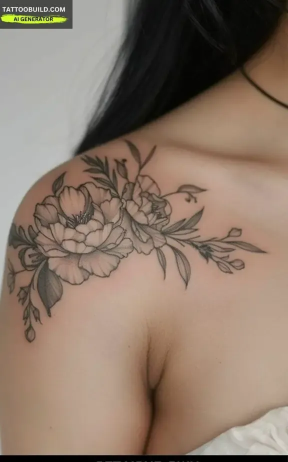 classy female shoulder tattoo