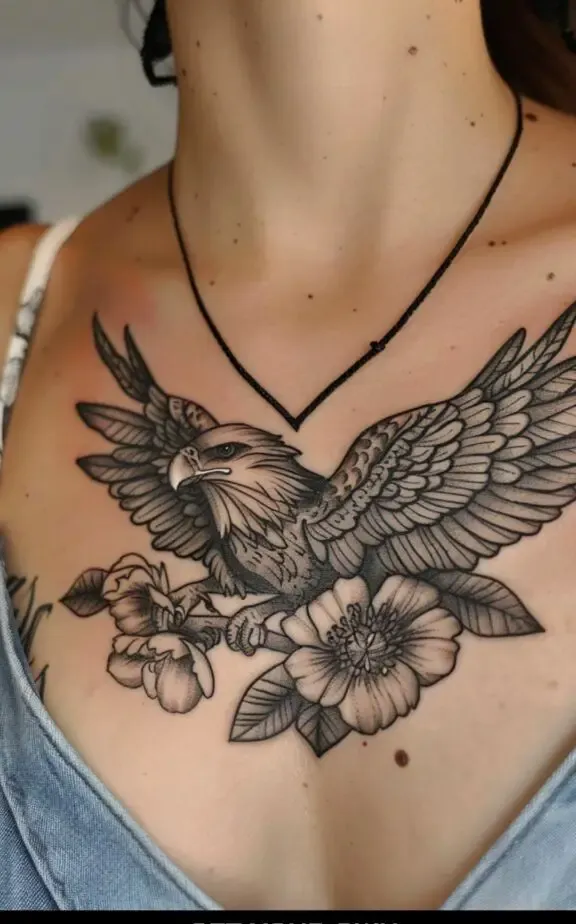 Bird Chest Tattoos Females