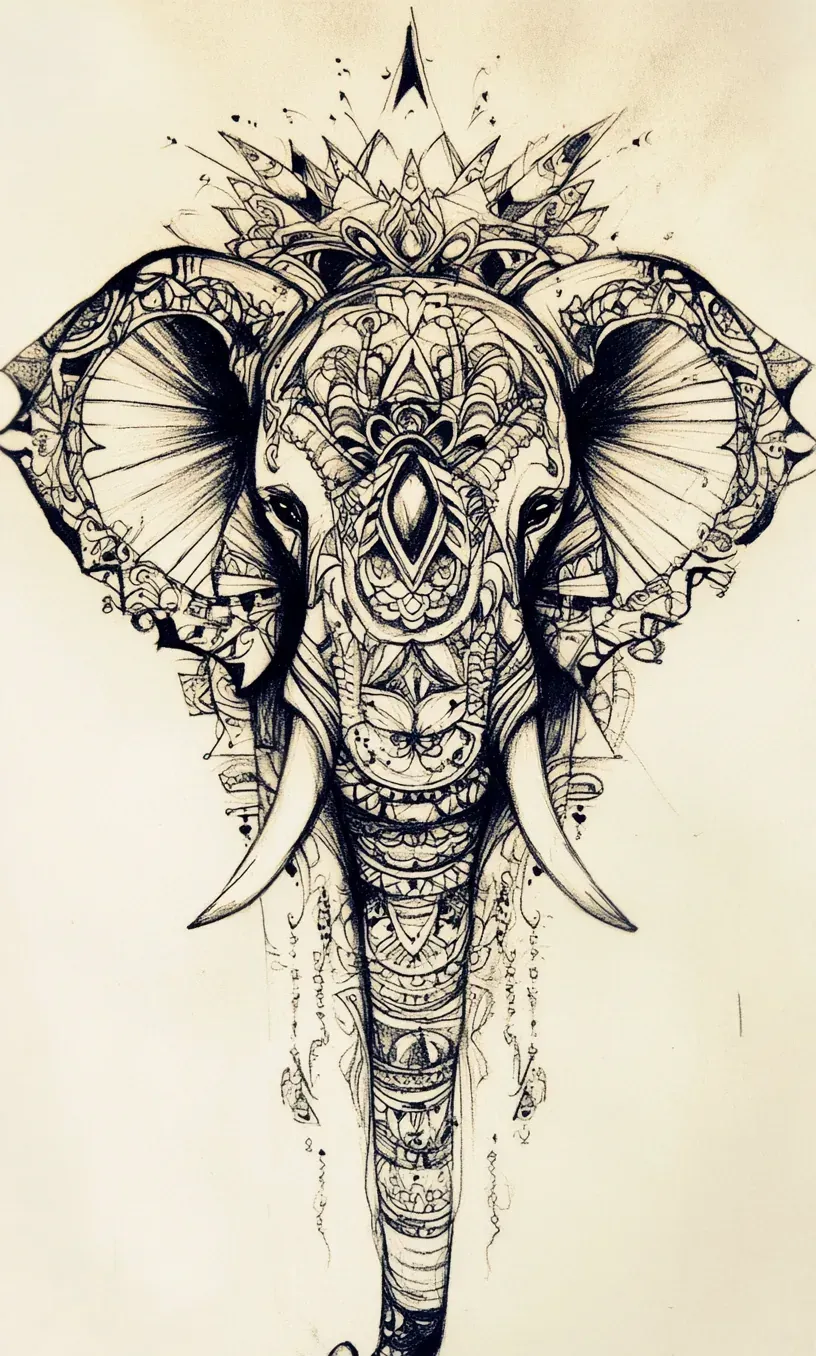 Elephant Tattoo Drawing-22