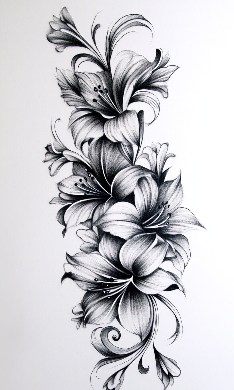 Flower Tattoo Drawings-13