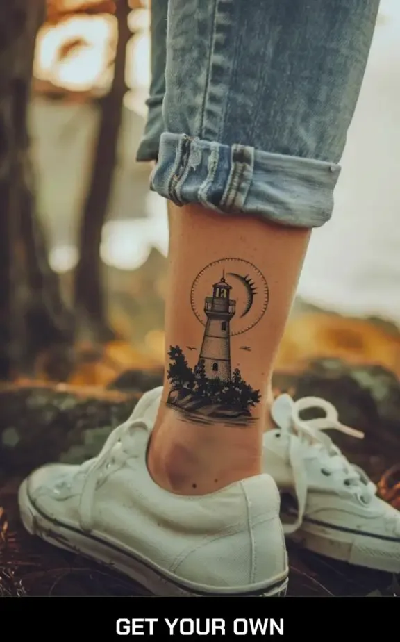 lighthouse travel tattoo idea