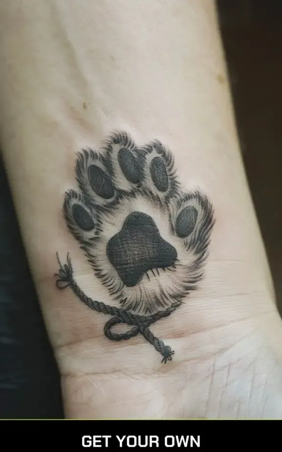 realistic cat paw tattoo