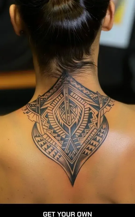 tribal neck tattoo