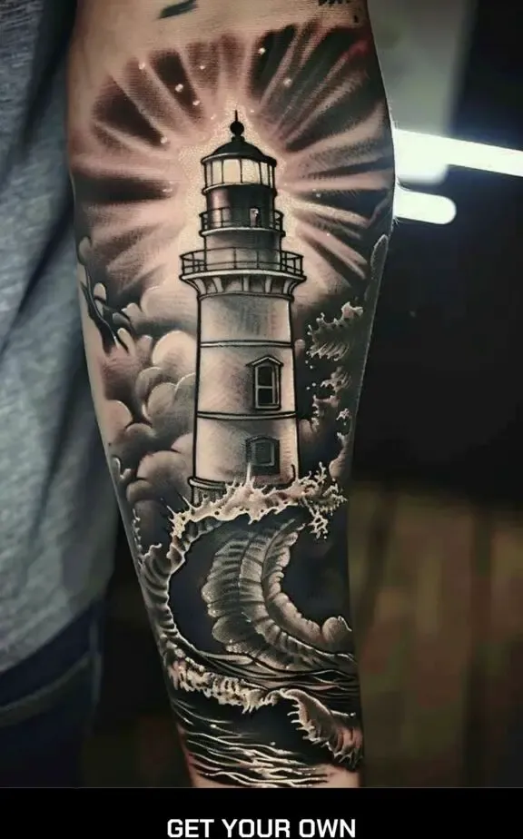 lighthouse arm tattoo