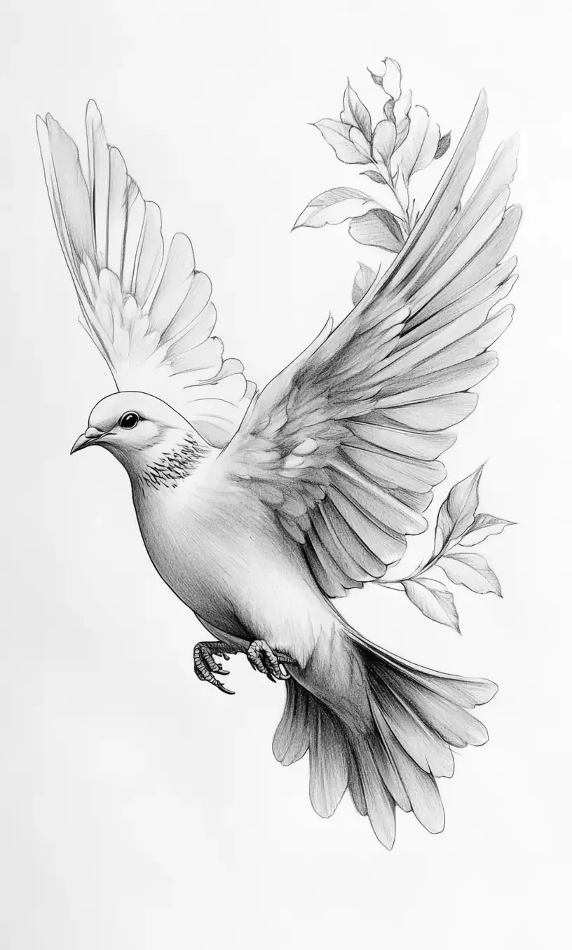Dove Tattoo Drawing-7