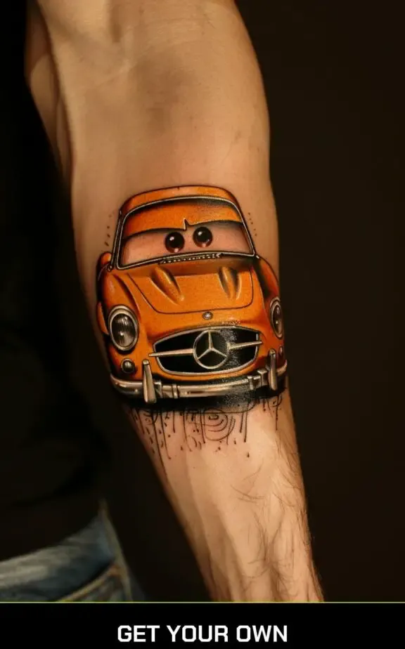 cartoon car tattoo design