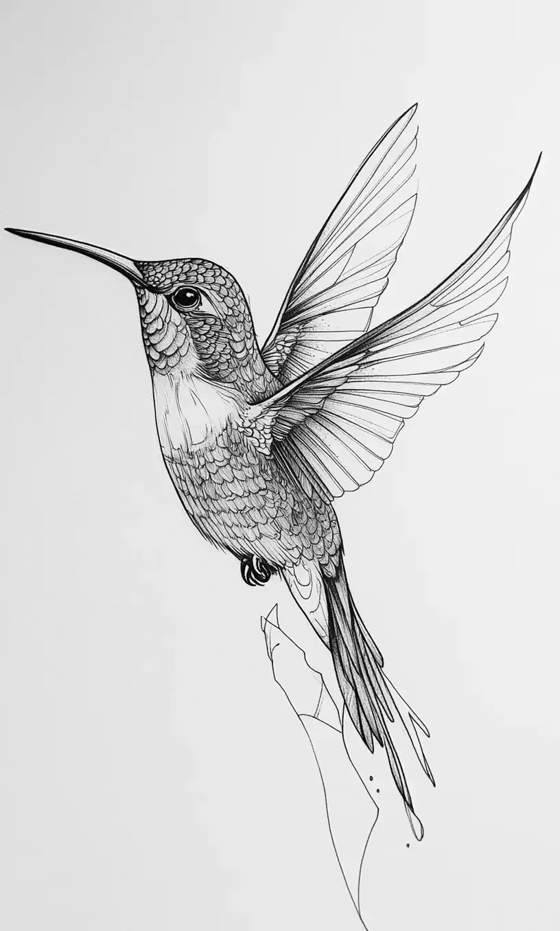 Hummingbird Tattoo Drawing-4