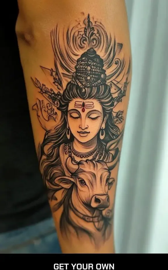 shiva and cow tattoo