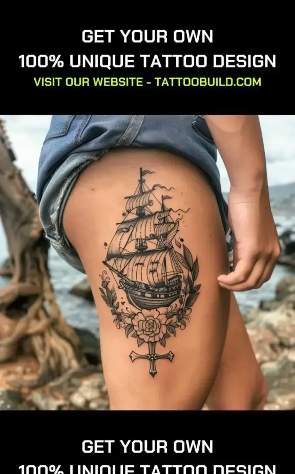 anchor and ship tattoo foe female
