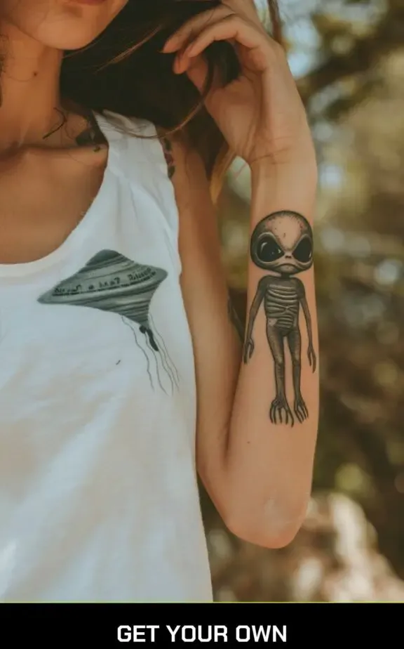 gray alien tattoo ideas
