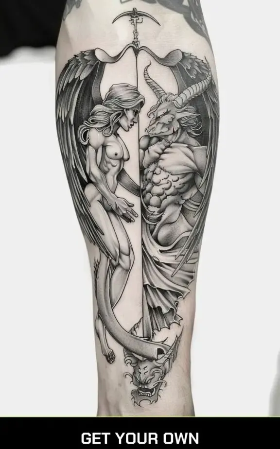 angel and demon tattoo