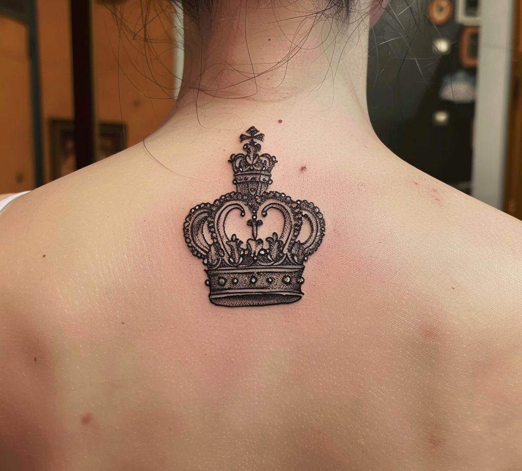 imperial crown tattoo on the back