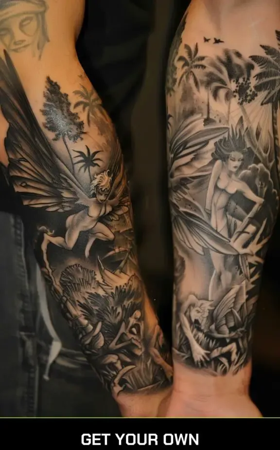 mythology sleeve tattoo