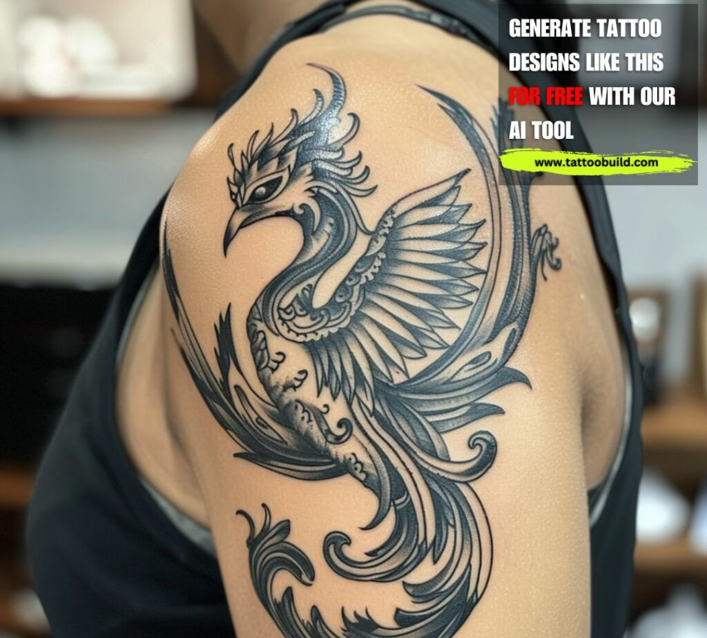 Traditional bird tattoo black and gray