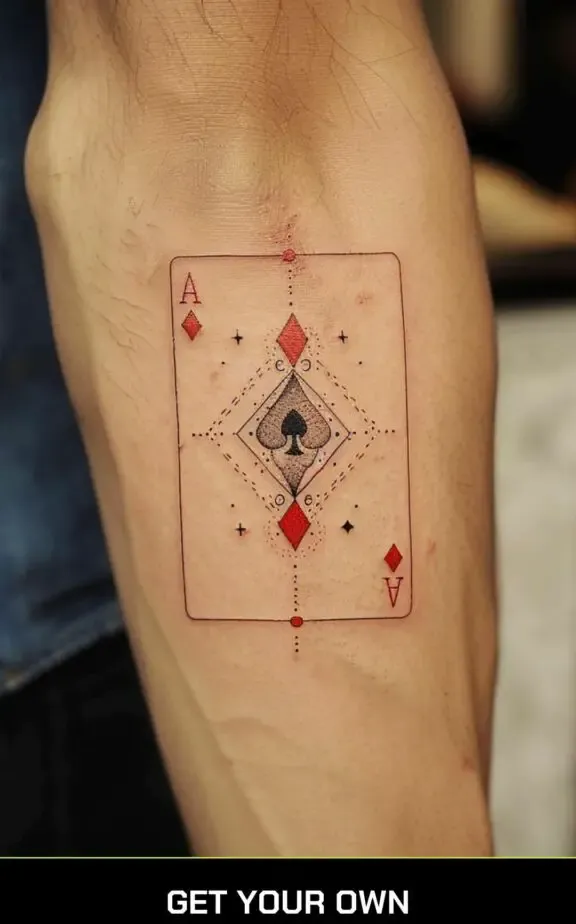 Ace of diamonds tattoo
