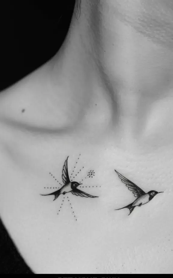 Bird Chest Tattoos Females